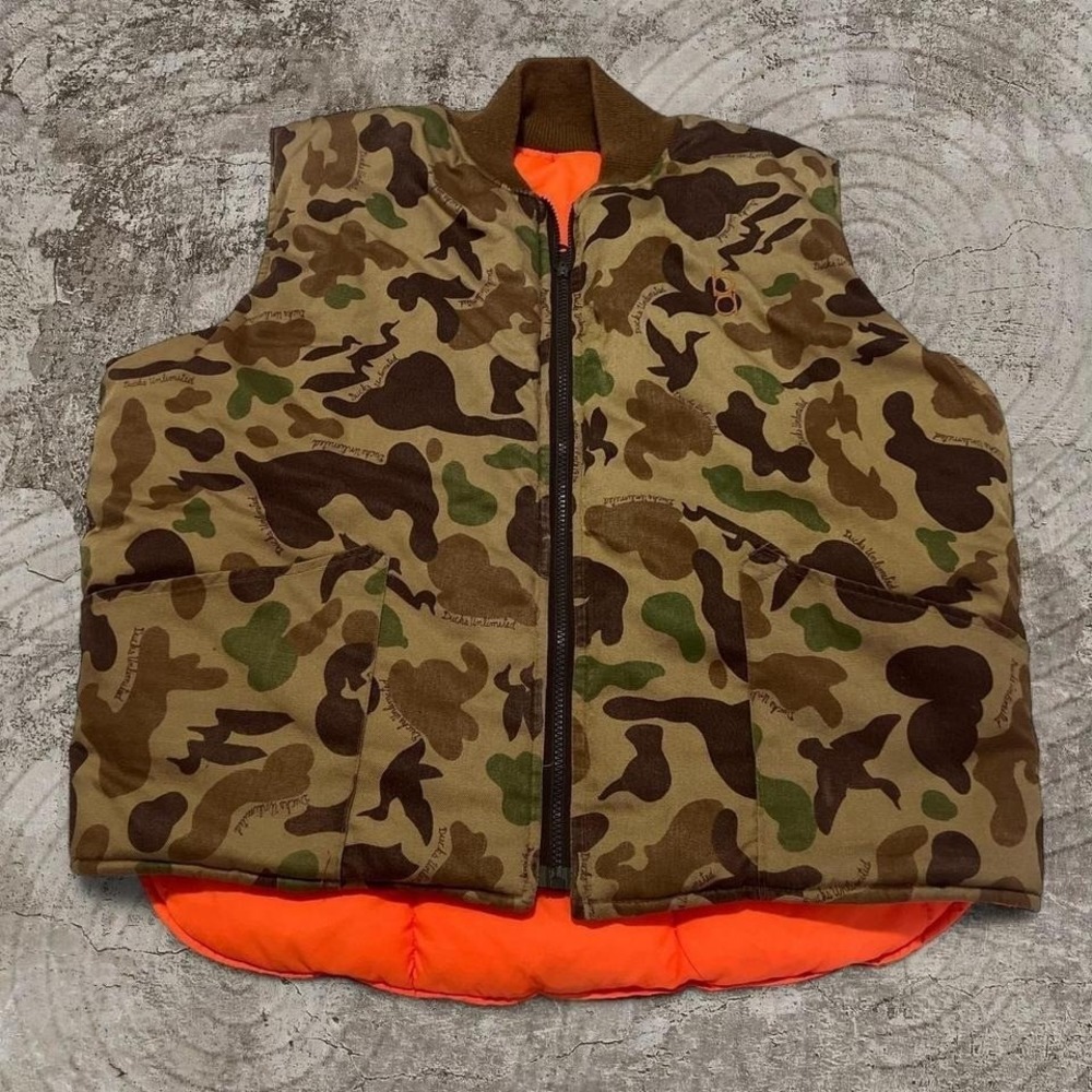 VTG 90s Bob Allen Insulated Camo Vest Mens Large Reversible Outdoor Work